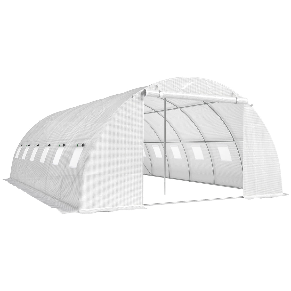 Invernadero De Túnel Outsunny Pe, Acero Galvanizado Blanco 595x395x199 Cm_0