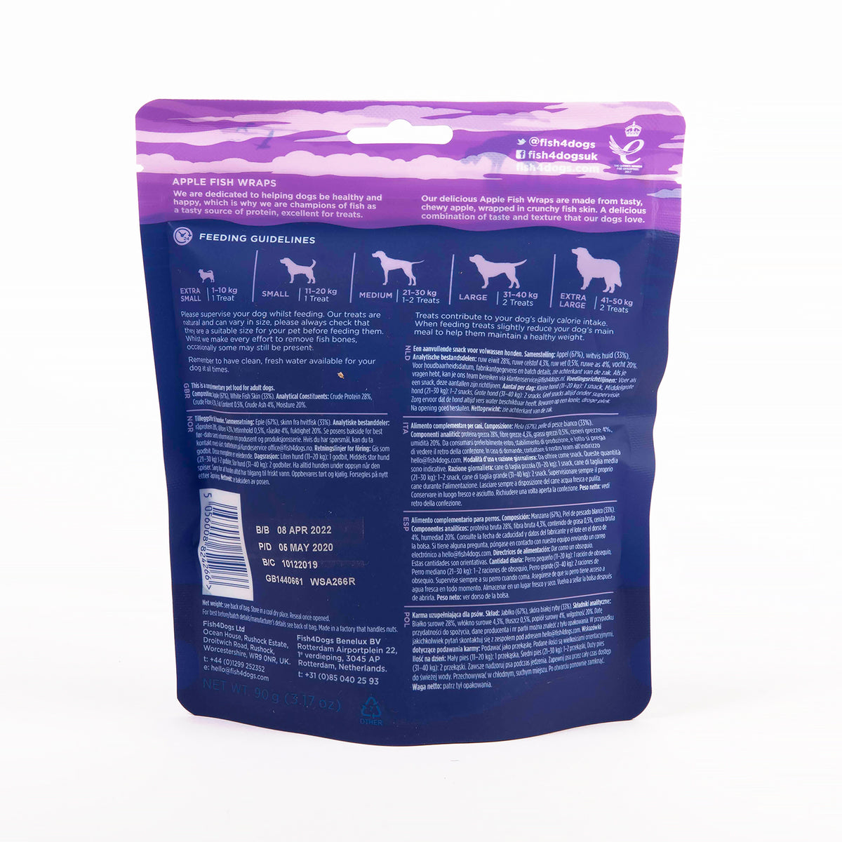 Fish4dogs Snack Natural Para Perros – Love Manzana Con Pescado 90 G (pack De 10)_2