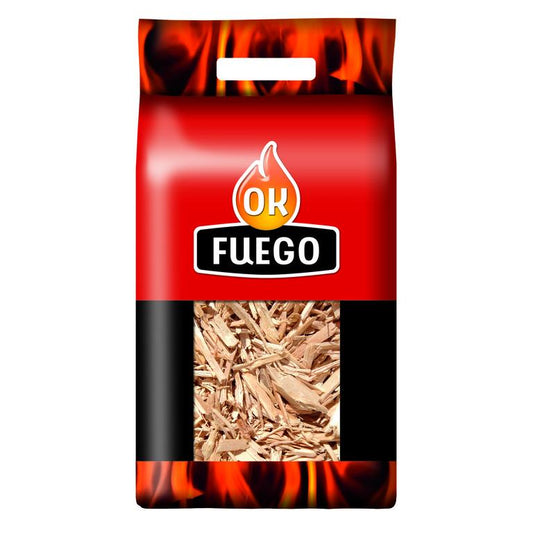 Astillas de encendido rápido Okfuego – saco 8 L para chimenea, estufa y barbacoa