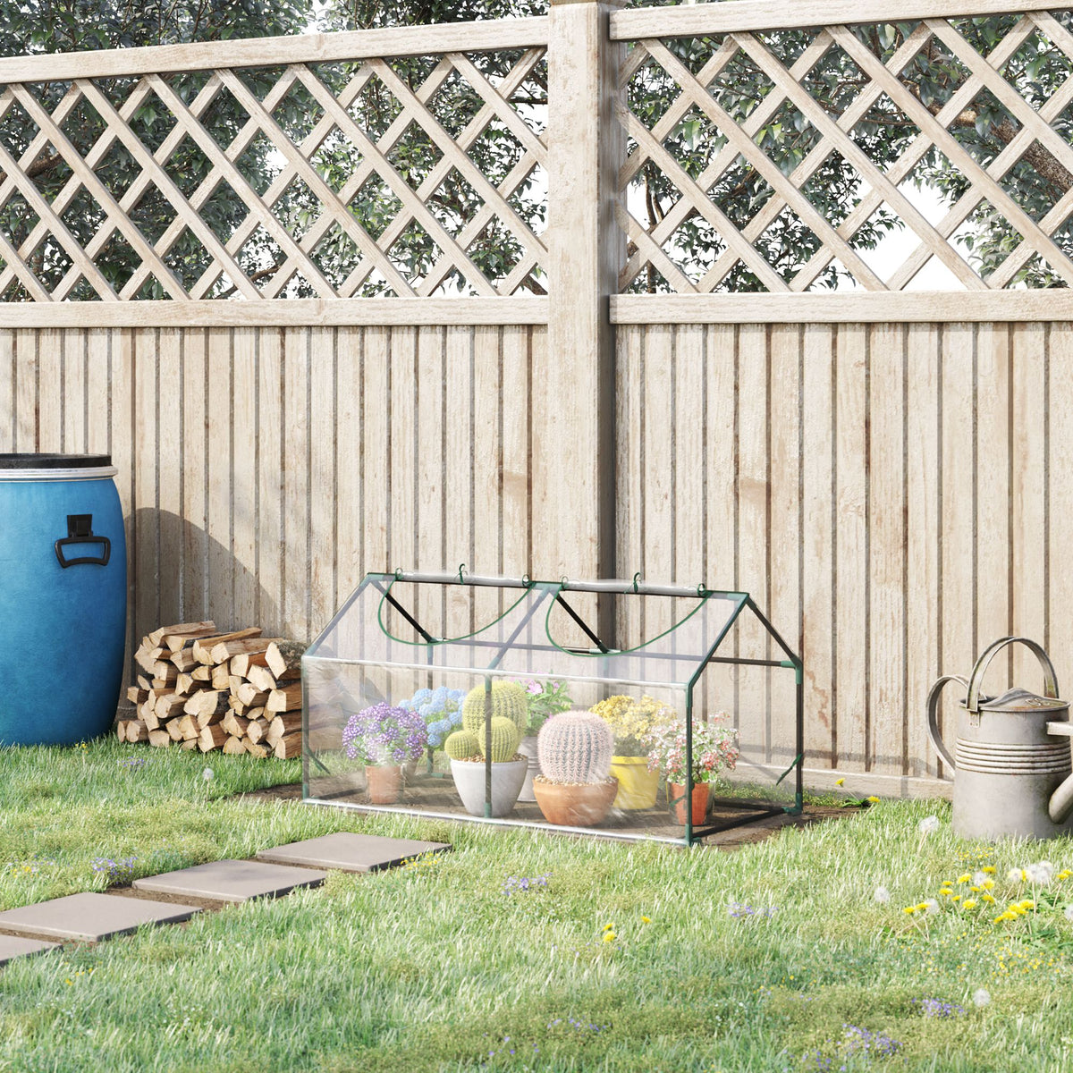 Invernadero De Terraza Outsunny Acero, Pvc Transparente 120x60x60 Cm_1
