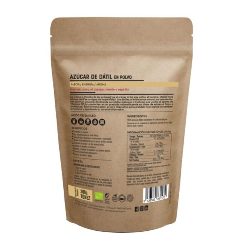 Azúcar De Dátil Bio 300g - Orgánica Superfoods_1