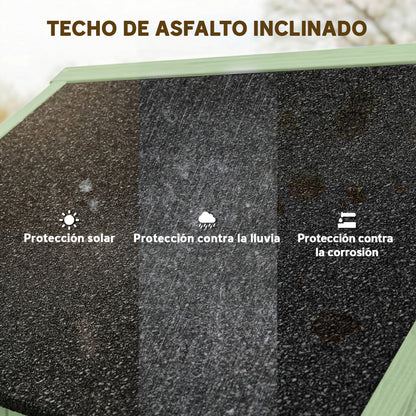 Armario De Jardín Outsunny Madera De Abeto Verde 77x54.2x179 Cm_5