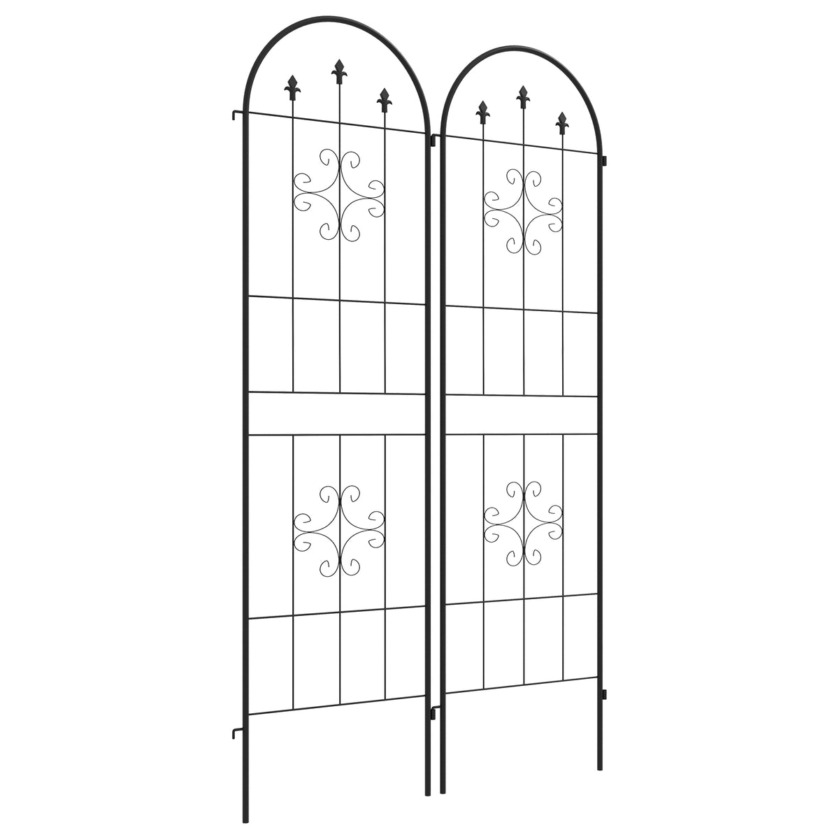 Enrejados De Jardín Outsunny Acero Negro 50x180 Cm_0