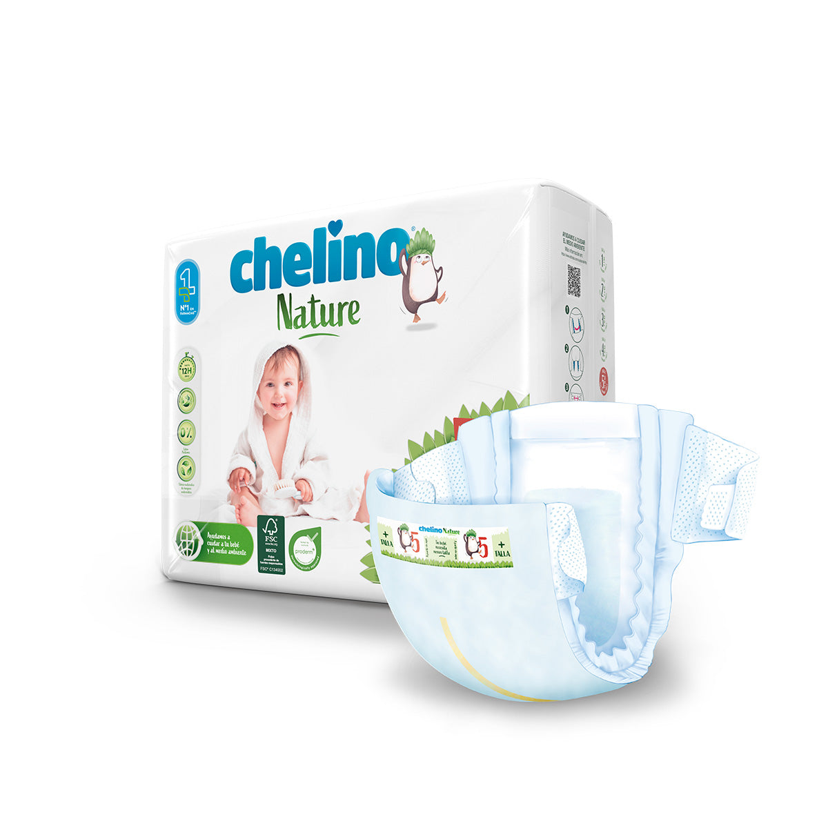 Pack ahorro Pañales T5 13-18 kg Chelino Nature 120 Uds