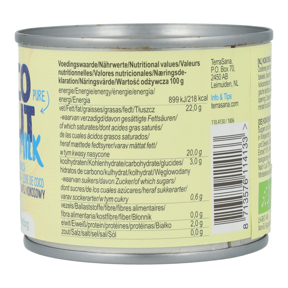 Leche de Coco 80% BIO Terrasana 200 ml