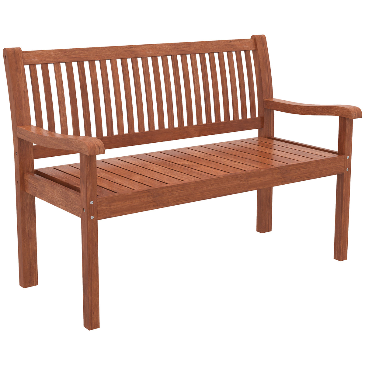 Banco De Jardín Outsunny Madera De Álamo Marrón 125x62x90 Cm_3