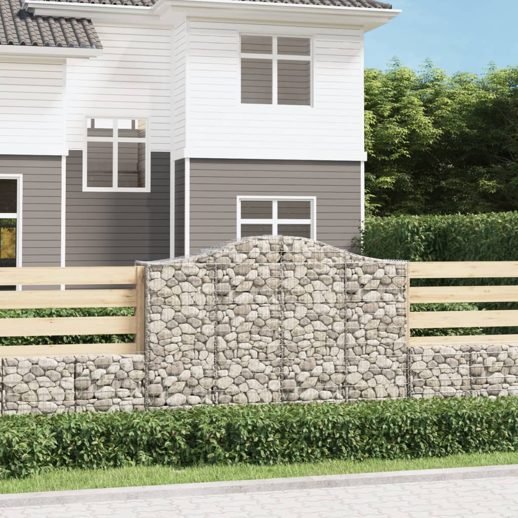 Cestas Gaviones 11 Uds Forma De Arco Hierro 200x50x140/160 Cm_1