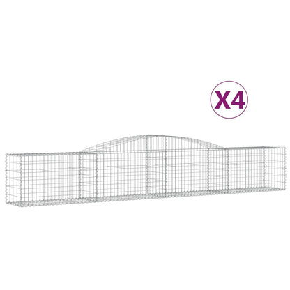 Cestas De Gaviones 4 Uds Forma De Arco Hierro 400x50x60/80 Cm_0