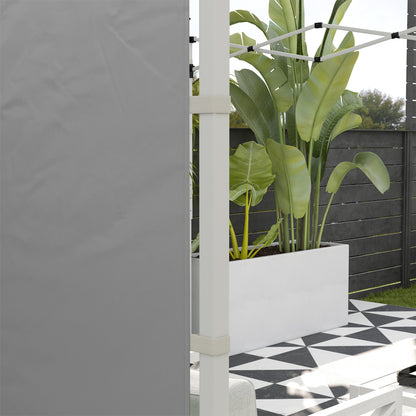 Paredes Laterales Carpa Outsunny Tela Oxford Gris Claro 295x195 Cm_4