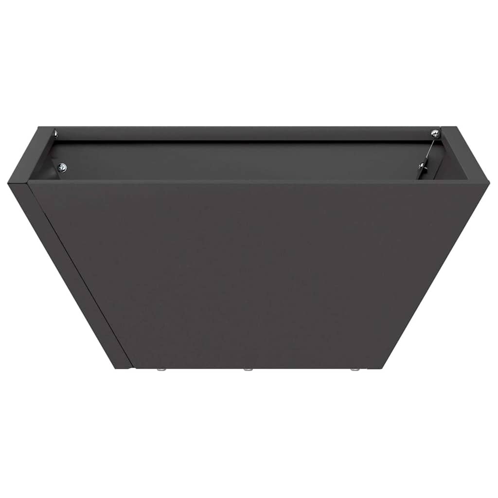 Macetero De Jardín Negro 35 X 35 X 15 Cm Acero Laminado En Frío_4
