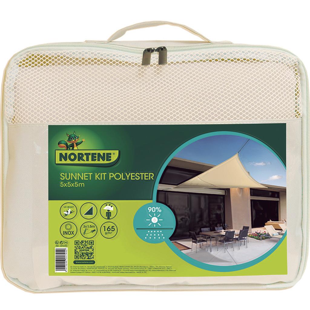 Toldo vela impermeable Sunnet kit cuadrada 3,6mx3,6m