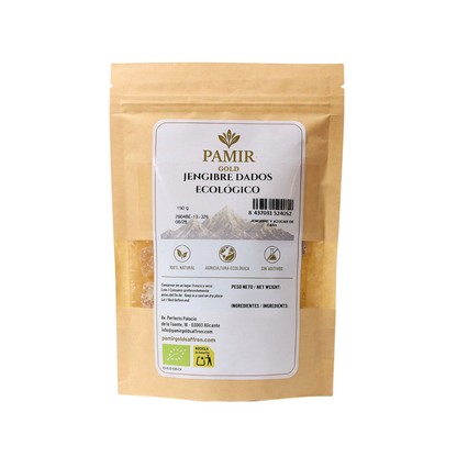 Jengibre ecológico en dados con azúcar de caña 150 g - Pamir Gold_0