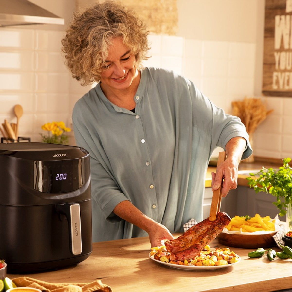 Freidora Sin Aceite De 7,6 L Aire Caliente Cecofry Absolute 7600. 2000 W, Digital Y Compacta, Tecnología Perfectcook, Temperadura Y Tiempo Regulable_4