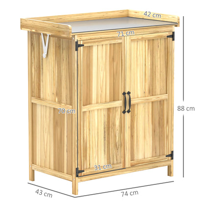 Caseta De Jardín Outsunny Madera De Abeto Madera Natural 74x43x88 Cm_2