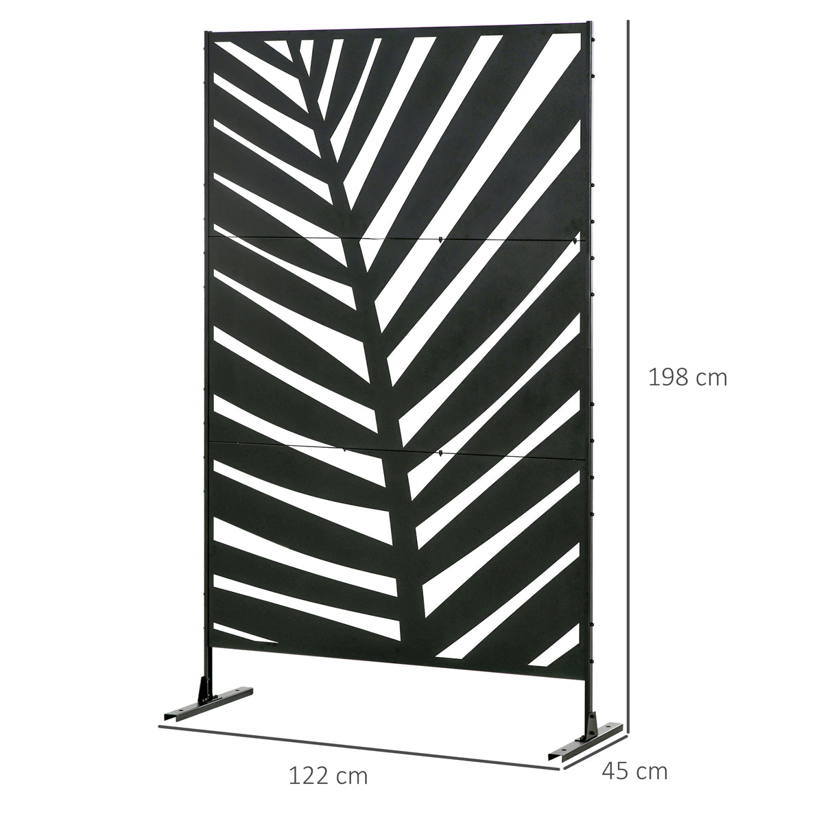 Biombo Para Exterior Outsunny Acero Negro 122x45x198 Cm_2
