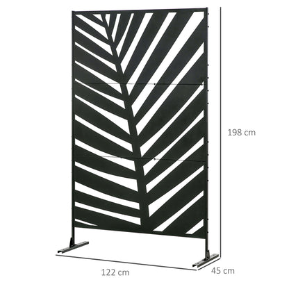 Biombo Para Exterior Outsunny Acero Negro 122x45x198 Cm_2