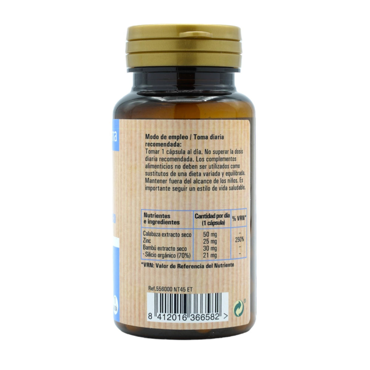 Zinc + silicio orgánico, 45 cápsulas vegetales. NaturTierra