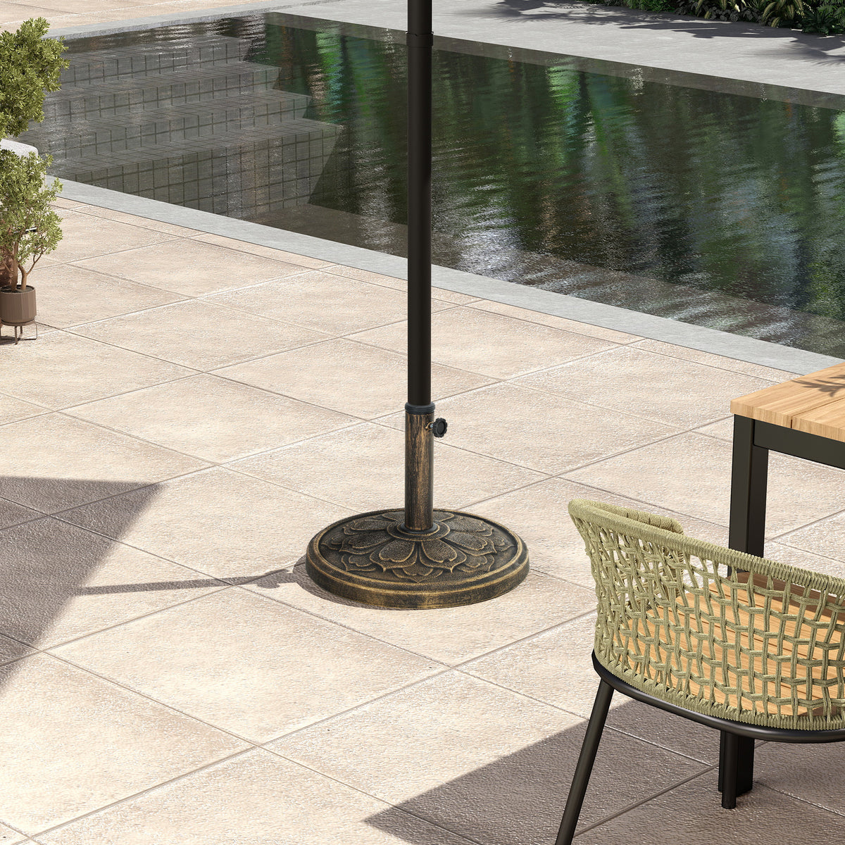 Base Para Sombrilla Outsunny Resina Bronce 46x46x33 Cm_4