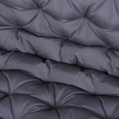 Cojín Para Banco Outsunny Poliéster, Algodón Gris Oscuro 120x110x12 Cm_3