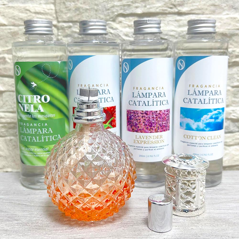 Lámpara Catalítica Orange Diamonds + Aroma Cotton Clean 500 Ml - Elimina Malos Olores, Impurezas Y Perfuma_5