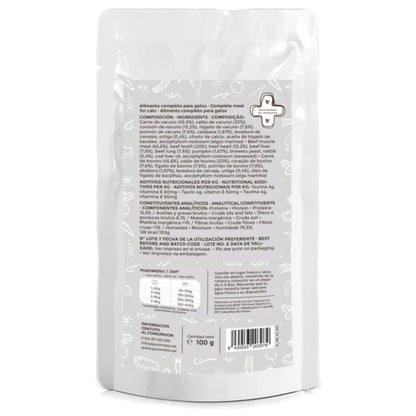 Pack Bigotes Felices (Vacuno) BIO Puromenu 6x100 g Comida húmeda Barf gatos