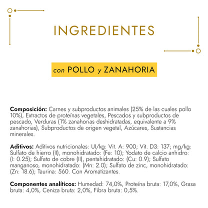 GOURMET GOLD Tartaleta Pollo y Zanahoria Comida húmeda 85 g