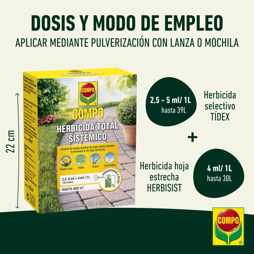 Herbicida total Sistémico Compo 225 ml