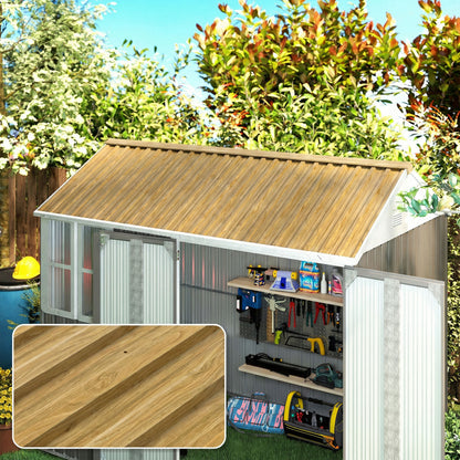 Paneles Acero Galvanizado Outsunny Acero Galvanizado Madera Natural 129x45 Cm_1
