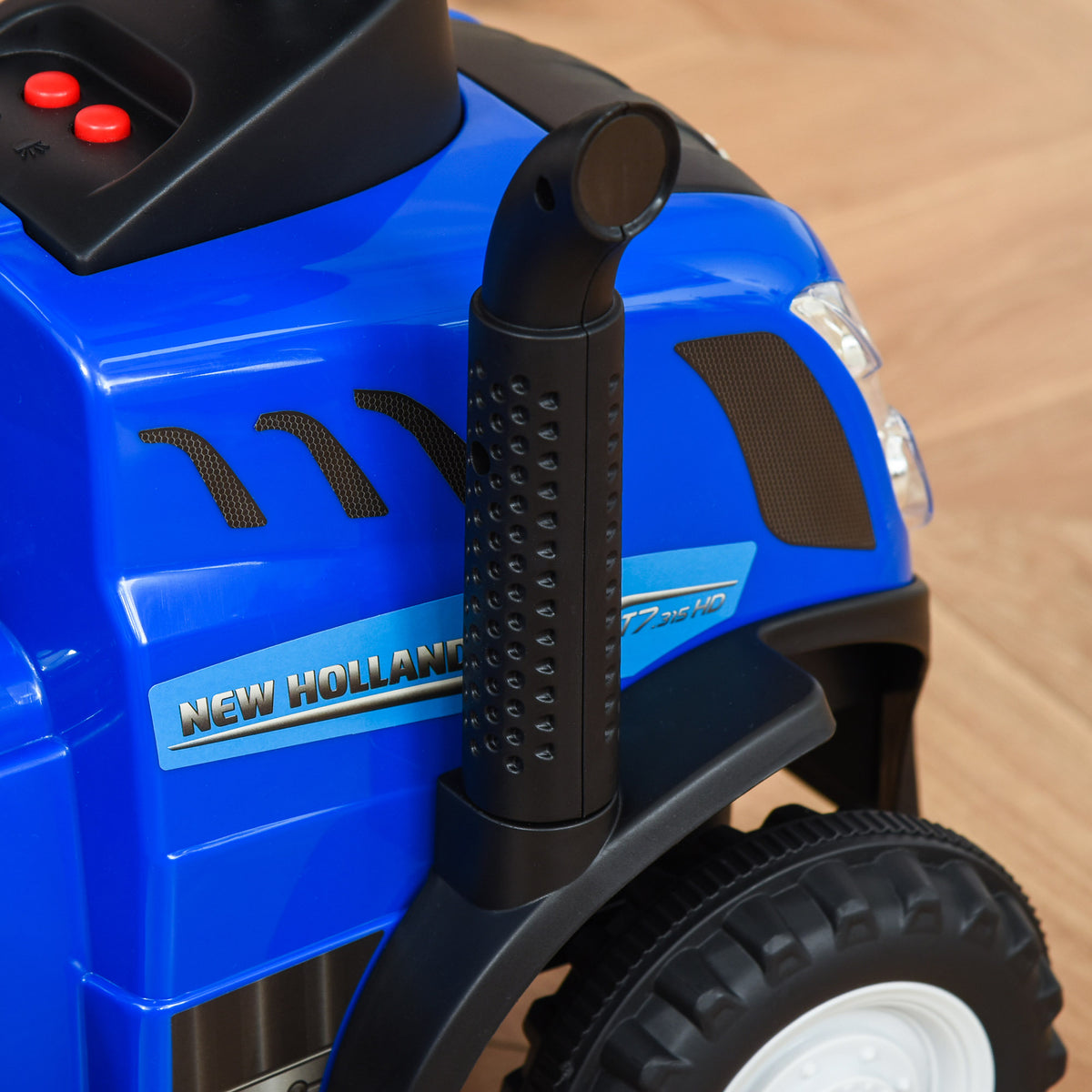 Tractor Con Remolque Infantil Con Remolque Homcom 91x29x44 Cm Azul_3
