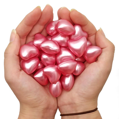 80 Perlas De Baño En Forma De Corazón - Con Aceite De Soja - Hidrata, Suaviza Y Perfuma La Piel - Aroma Rosas_1