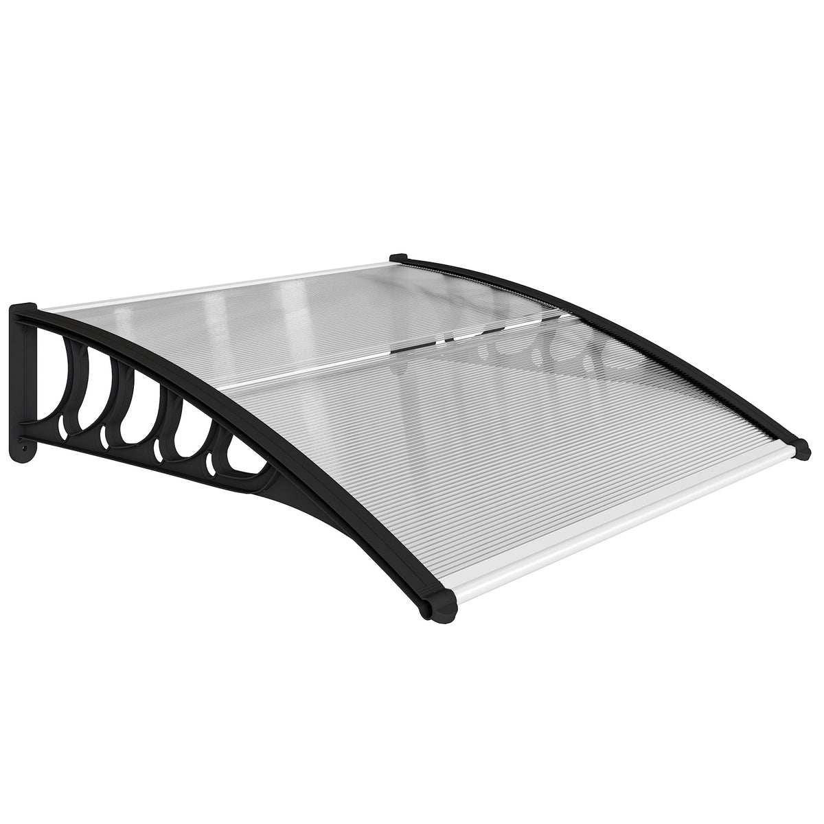 Marquesina Exterior Outsunny Policarbonato, Aluminio Transparente 103x96.5x27 Cm_0