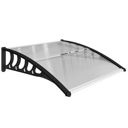 Marquesina Exterior Outsunny Policarbonato, Aluminio Transparente 103x96.5x27 Cm_0