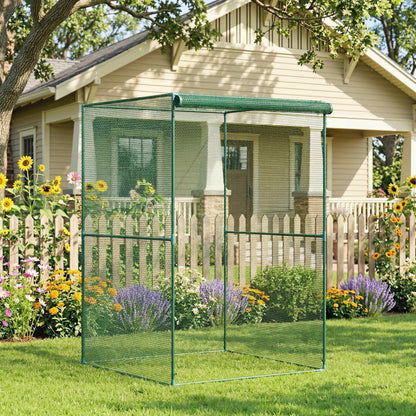 Jaula De Cultivo Con Puerta Enrollable Outsunny 120x120x180 Cm Verde_1