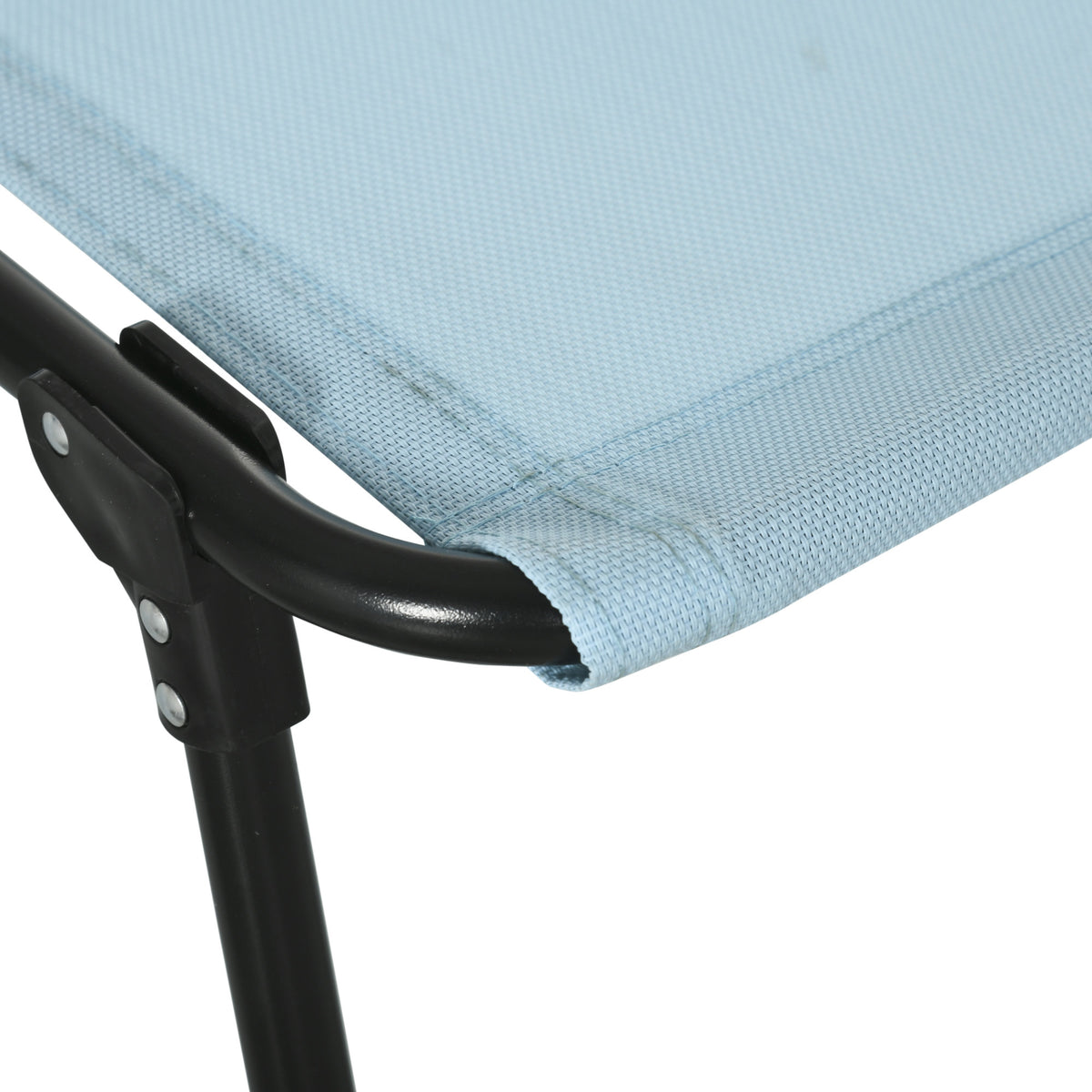 Tumbona Plegable Outsunny Acero, Textilene Azul Claro 189x58x30 Cm_3