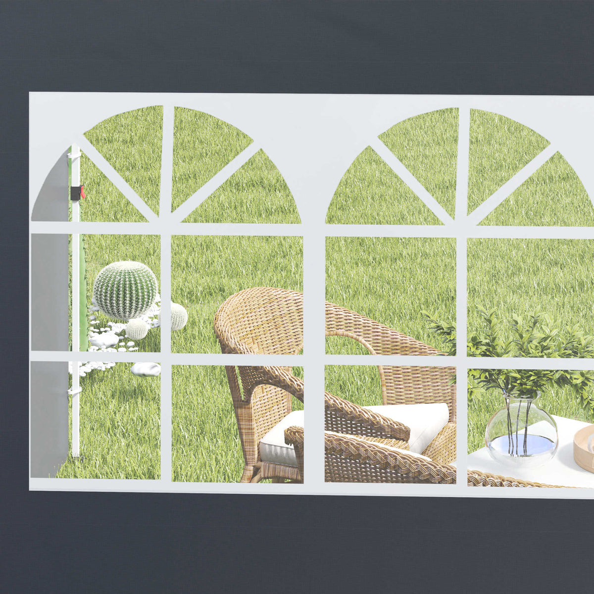 Paredes Laterales Carpa Outsunny Tela Oxford Gris Oscuro 295x200 Cm_4