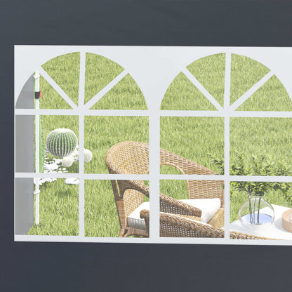 Paredes Laterales Carpa Outsunny Tela Oxford Gris Oscuro 295x200 Cm_4