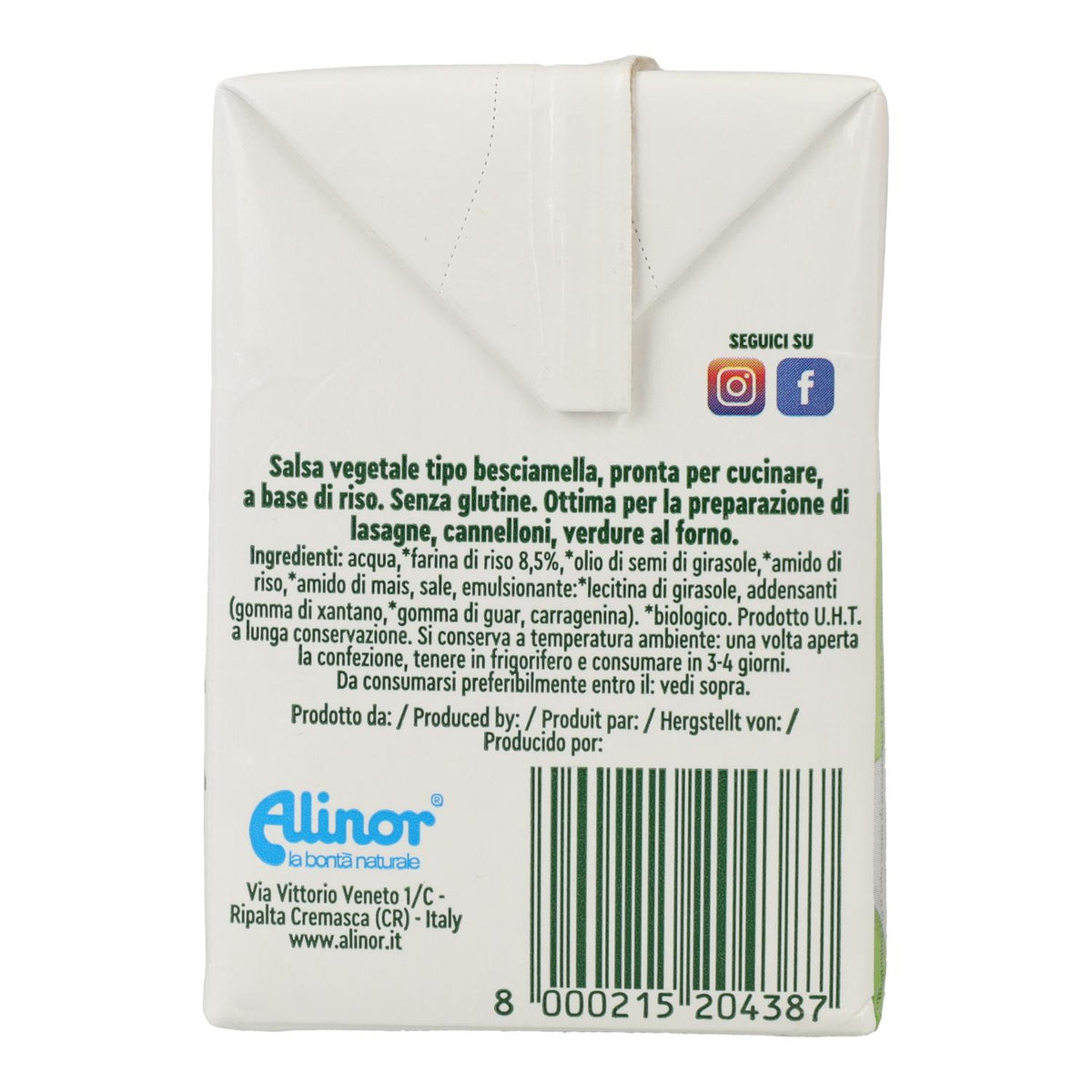 Salsa Bechamel de Arroz Vitariz 500ml