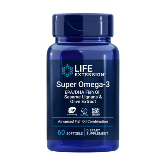 Super Omega-3 EPA/DHA with Sesame Lignans & Olive Extract, Life Extension 60 perlas