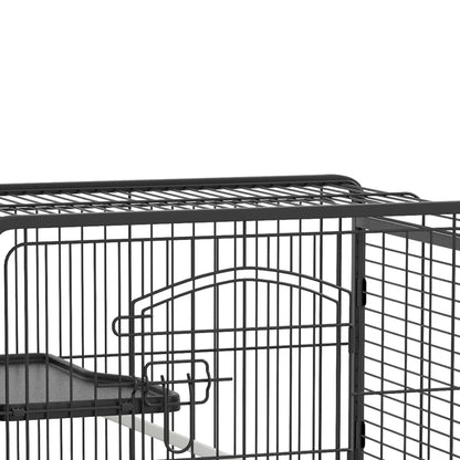 Jaula Para Roedores Con Ruedas Bandeja Pawhut 64x43,5x93 Cm Negro_5