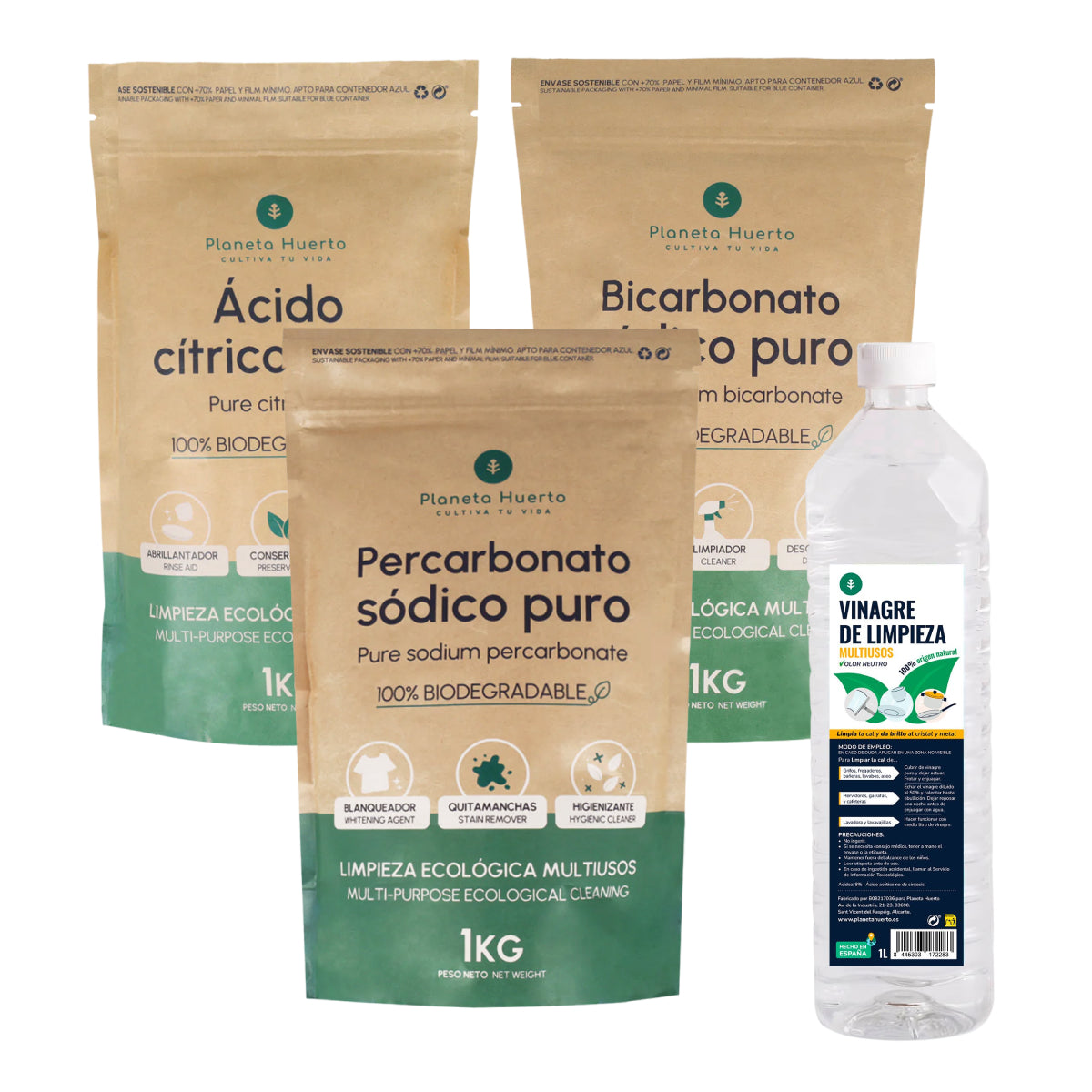 Pack limpieza sostenible Planeta Huerto