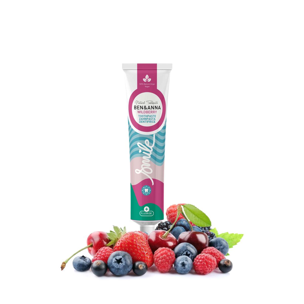 Dentífrico Baya silvestre con flúor Ben & Anna tubo 75 ml