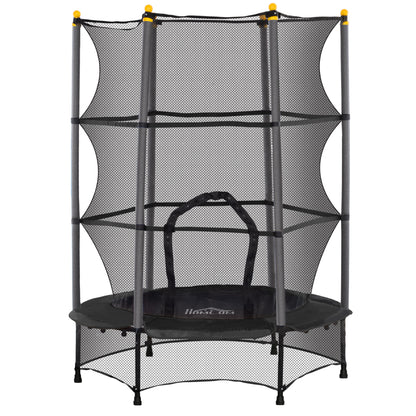 Cama Elástica Infantil Homcom Acero, Pp Negro 140x140x190 Cm_0