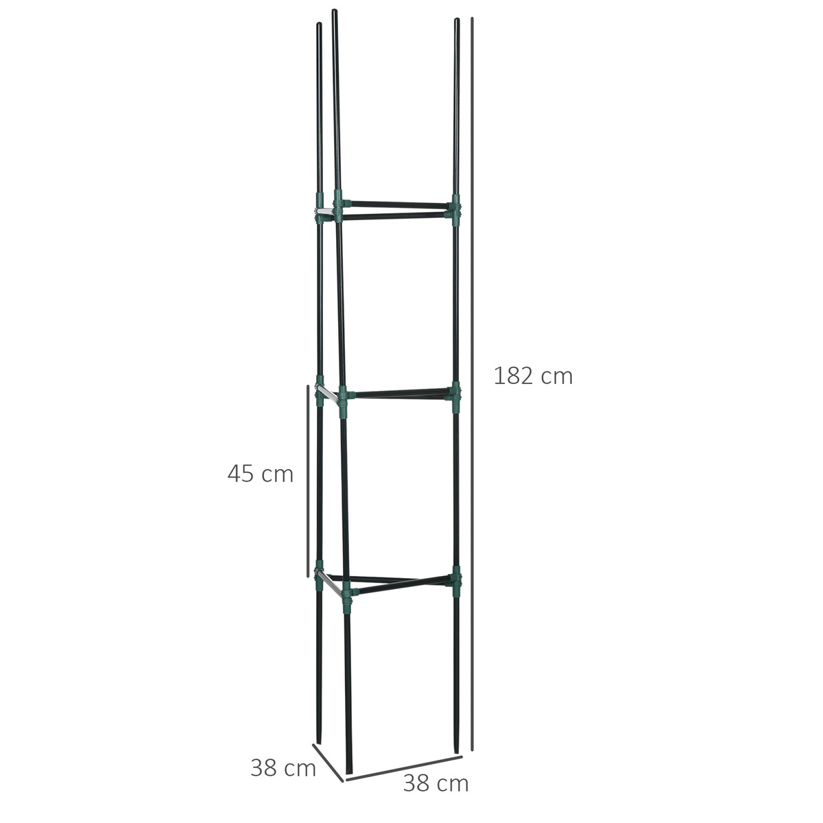 Soporte Para Trepadoras Outsunny Acero, Pp Verde 38x38x182 Cm_2