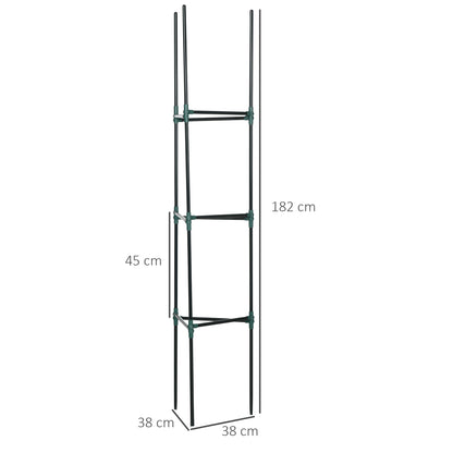 Soporte Para Trepadoras Outsunny Acero, Pp Verde 38x38x182 Cm_2