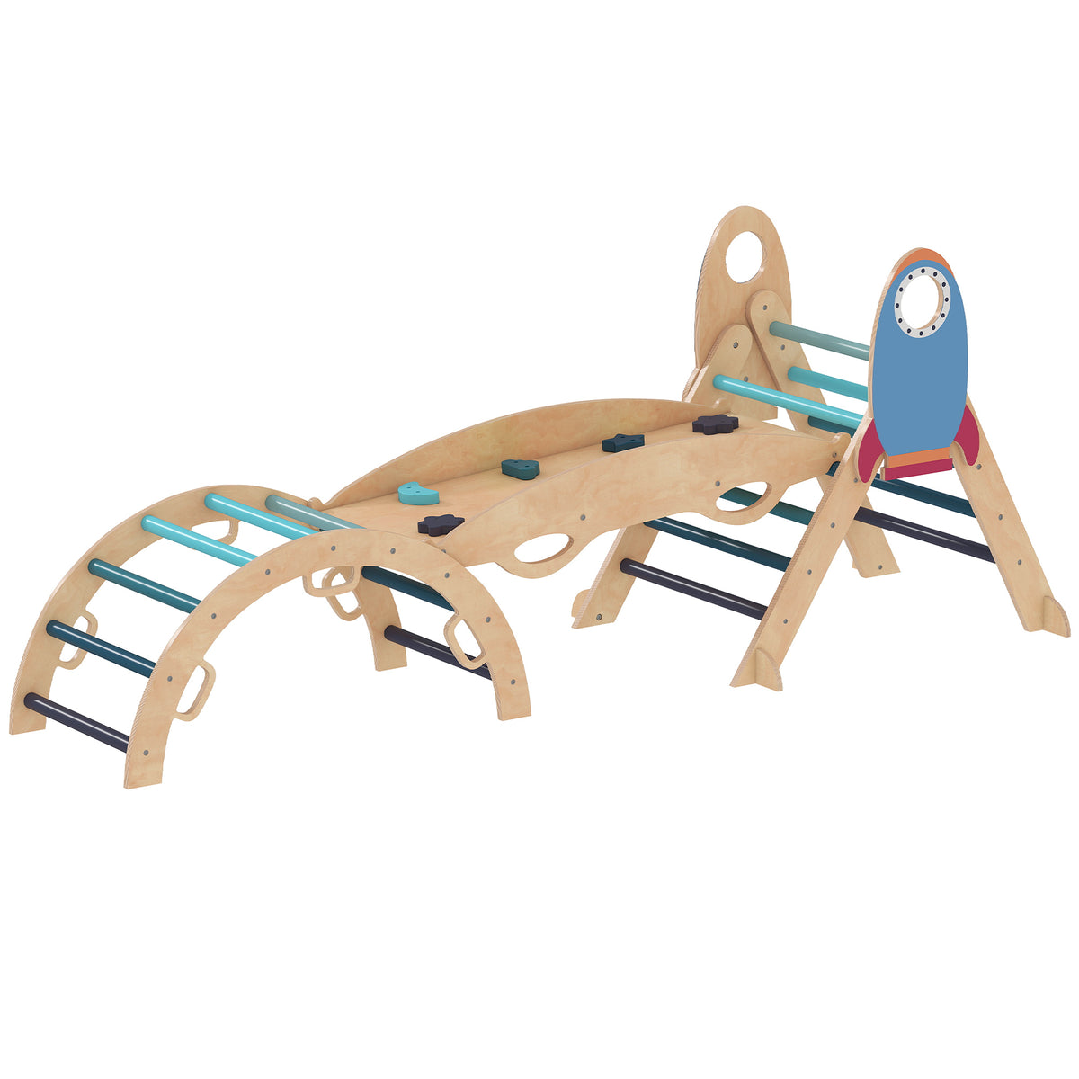 Triángulo De Escalada Aiyaplay Madera Contrachapada Azul 193x74.5x38 Cm 331-103v00bu_0
