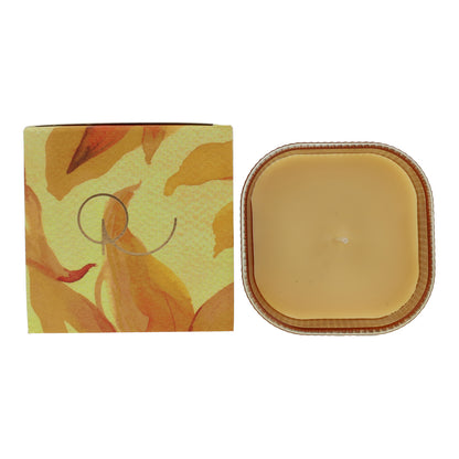 Vela perfumada vainilla y tonka en vaso rayado amarillo 9x8 cm Roura