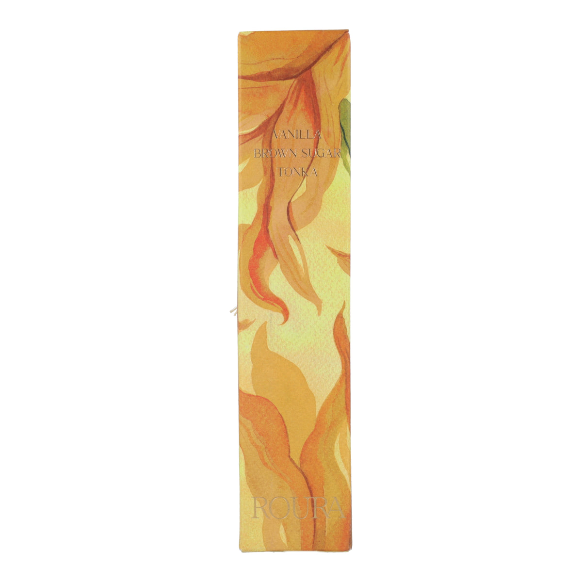 Ambientador mikado vainilla y tonka en frasco rayado amarillo Roura 100 ml