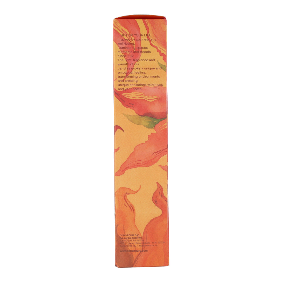 Ambientador mikado Oriental Oud en frasco rayado naranja Roura 100 ml