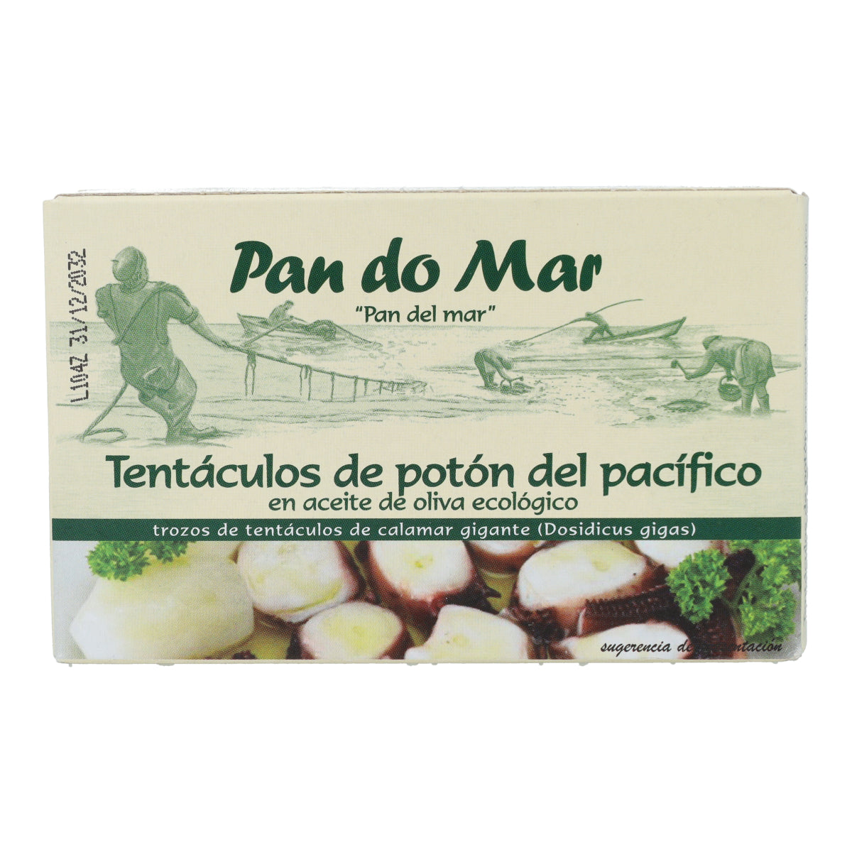Tentáculos de potón del pacífico en aceite de oliva ecológico en Lata Pan do Mar 120g