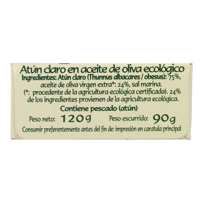 Atún claro en aceite de oliva ecológico en Lata Pan do Mar 120g